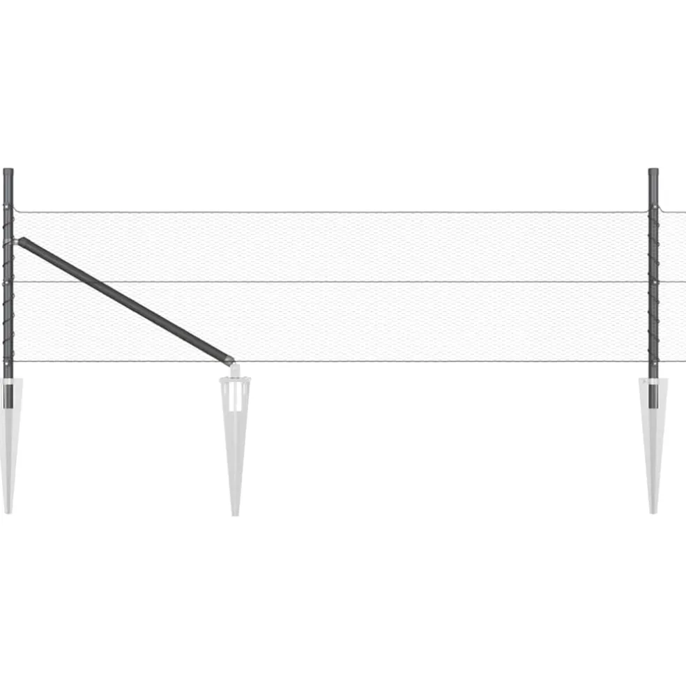 vidaXL zeshoekig gaasgek met palen 10 x 0,4 m PVC-Coated Staal Grijs