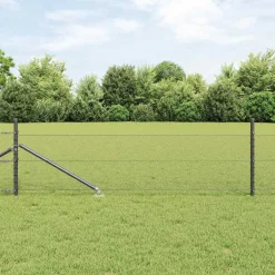 vidaXL zeshoekig gaasgek met palen 10 x 0,4 m PVC-Coated Staal Grijs