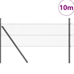 vidaXL zeshoekig gaashek met grondbevestiging 10 x 0,4 m Grijs Mesh