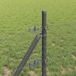 vidaXL zeshoekig gaashek met grondbevestiging 10 x 0,4 m Grijs Mesh