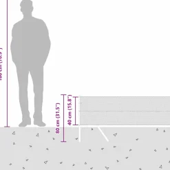 vidaXL zeshoekig gaashek met grondbevestiging 10 x 0,4 m Grijs Mesh