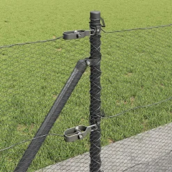 vidaXL zeshoekig gaashek met betonnen voetstuk 10 x 0,4 m Grijs Mesh