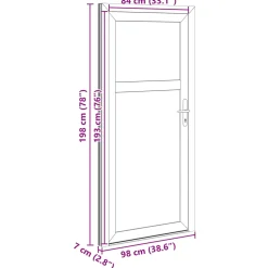 vidaXL Zij-ingangsdeur 98 x 198 cm PVC Antraciet
