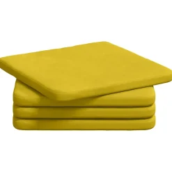 vidaXL Zitkussens 4 st Fluweel Geel 40 x 40 x 3 cm