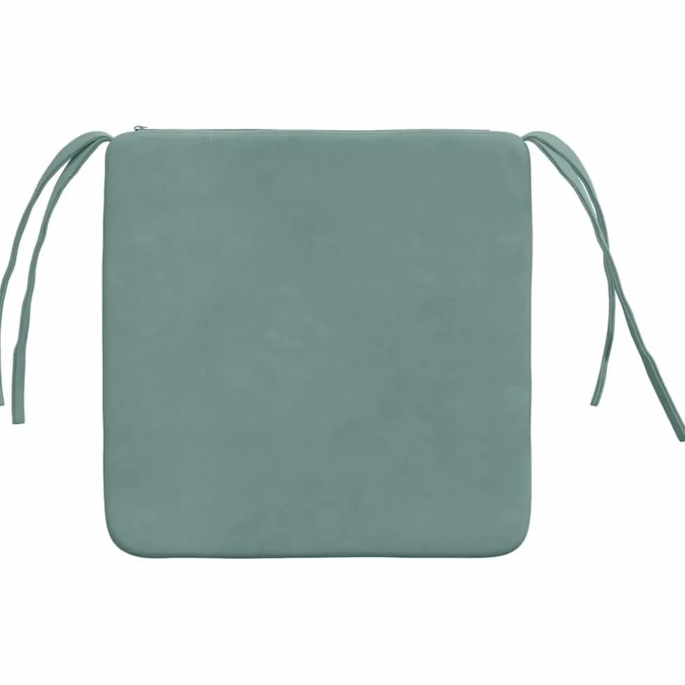vidaXL Zitkussens 4 st Fluweel Zeegroen 40 x 40 x 3 cm