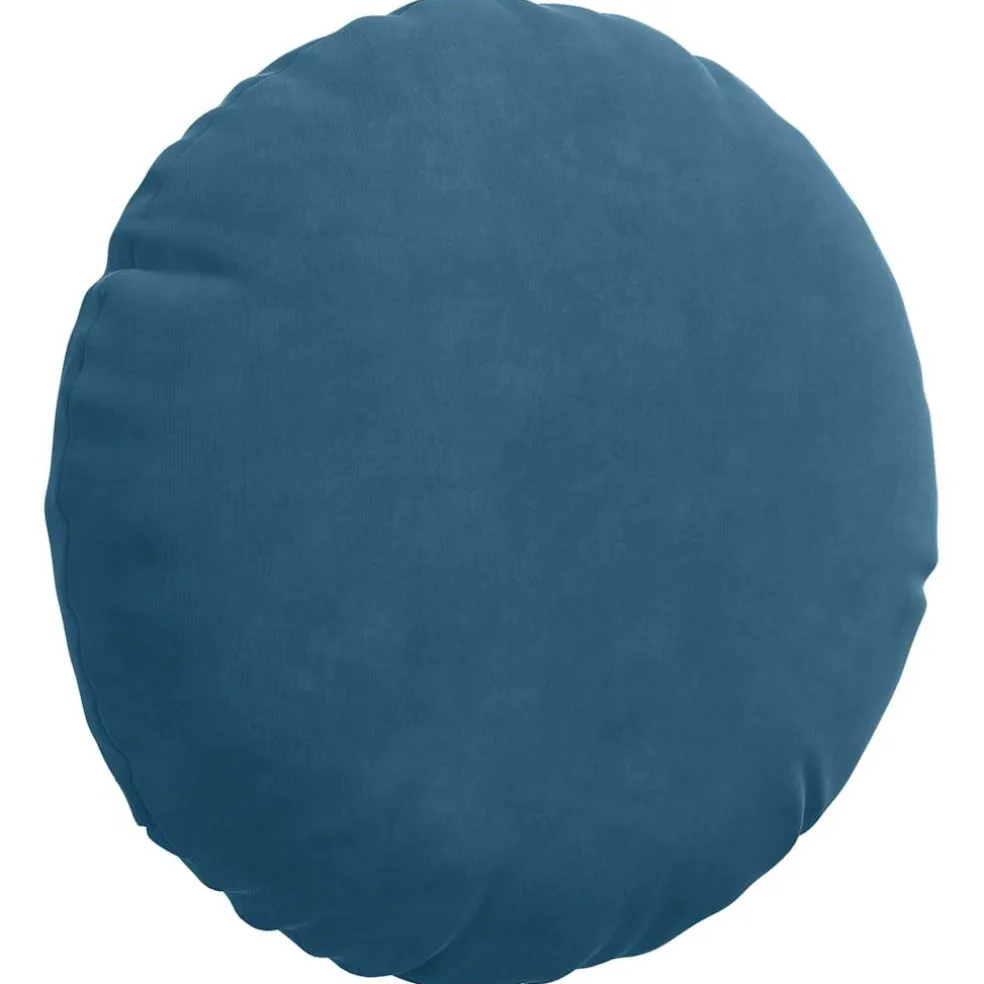 vidaXL Zitkussens 2 st Fluweel Blauw Ø30 x 13 cm