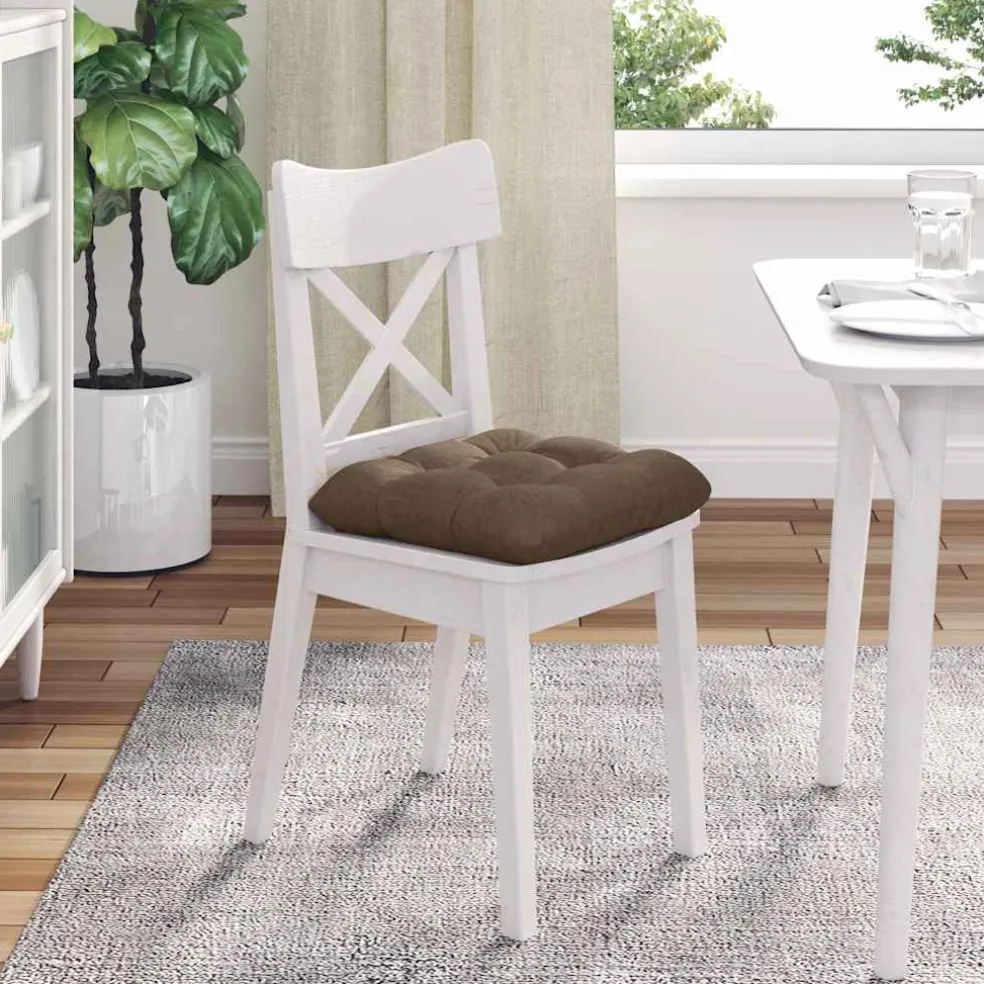 vidaXL Zitkussens 4 st Stof Bruin 40 x 40 x 12 cm