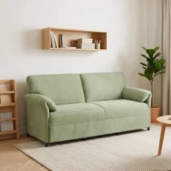 vidaXL 3-Zits Bank Lichtgroen 198 x 83 x 95 cm Fluweel