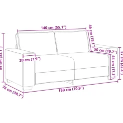vidaXL 2-zitsbank Linnen 180x78x84 cm