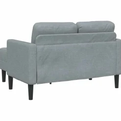 vidaXL 2-zitsbank met ligstoel L-vormig lichtgrijs 125 cm stof