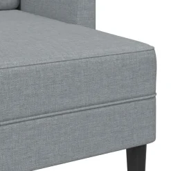 vidaXL 2-zitsbank met ligstoel L-vormig lichtgrijs 125 cm stof