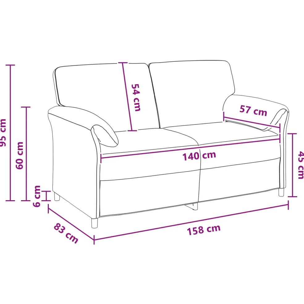 vidaXL 2-Zits Sofa Donkergroen 158 x 83 x 95 cm Fluweel