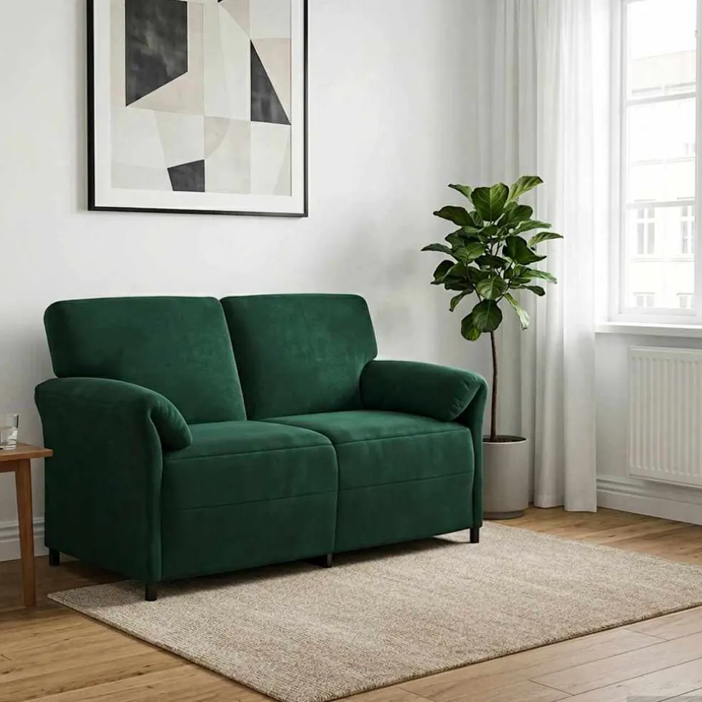 vidaXL 2-Zits Sofa Donkergroen 158 x 83 x 95 cm Fluweel