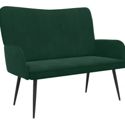 vidaXL 2-Zits Sofa Donkergroen 115 x 61 x 87 cm fluweel