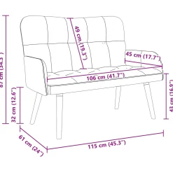 vidaXL 2-Zits Sofa Roze 115 x 61 x 87 cm fluweel