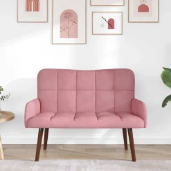 vidaXL 2-Zits Sofa Roze 115 x 61 x 87 cm fluweel