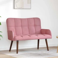 vidaXL 2-Zits Sofa Roze 115 x 61 x 87 cm fluweel
