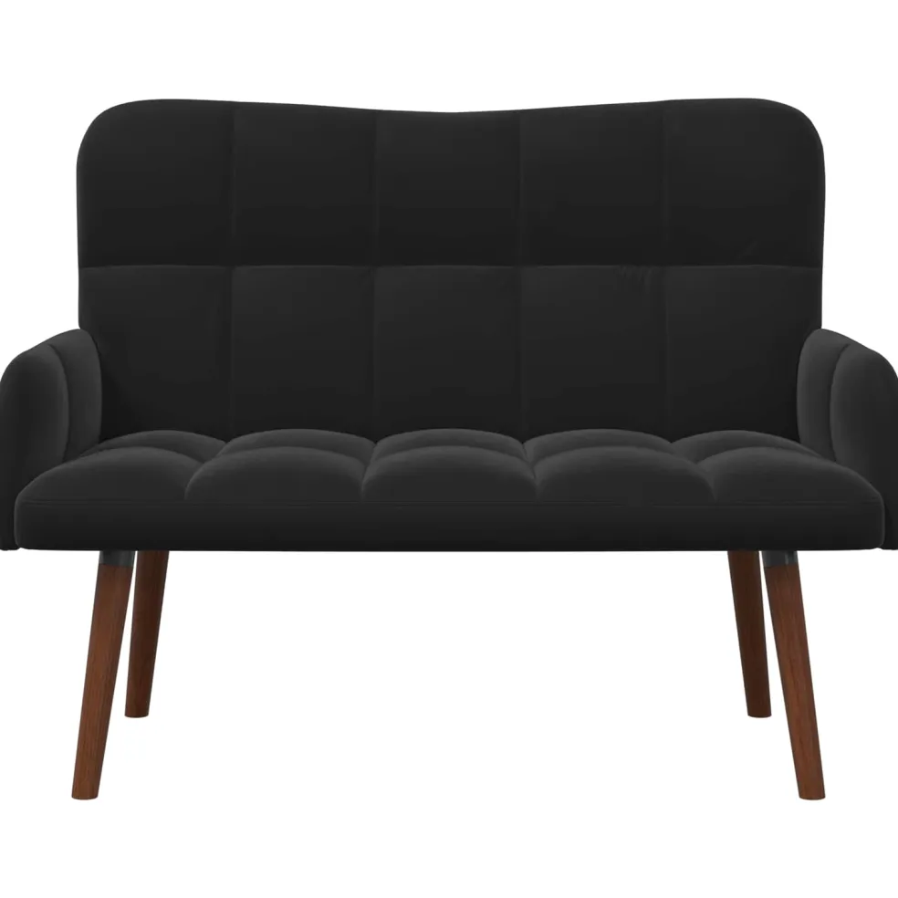 vidaXL 2-Zits Sofa Zwart 115 x 61 x 87 cm fluweel