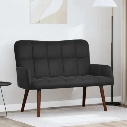 vidaXL 2-Zits Sofa Zwart 115 x 61 x 87 cm fluweel