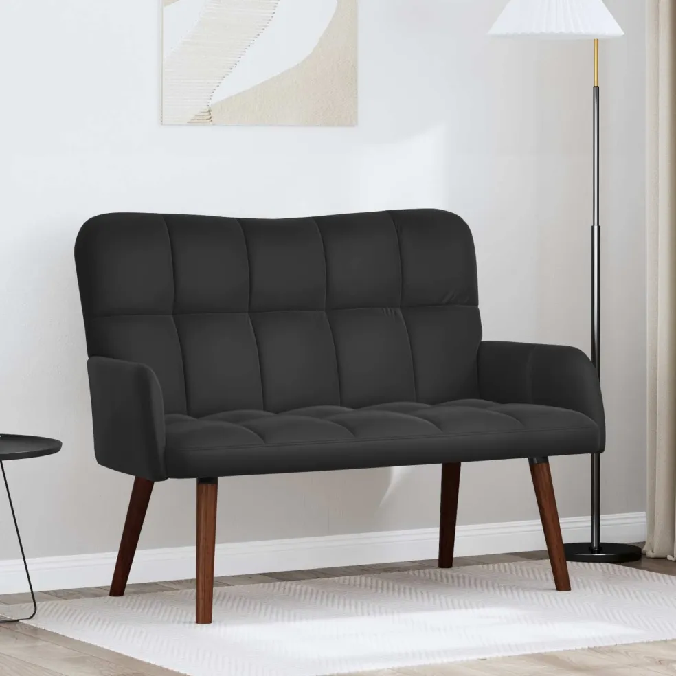 vidaXL 2-Zits Sofa Zwart 115 x 61 x 87 cm fluweel
