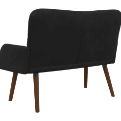vidaXL 2-Zits Sofa Zwart 115 x 61 x 87 cm fluweel