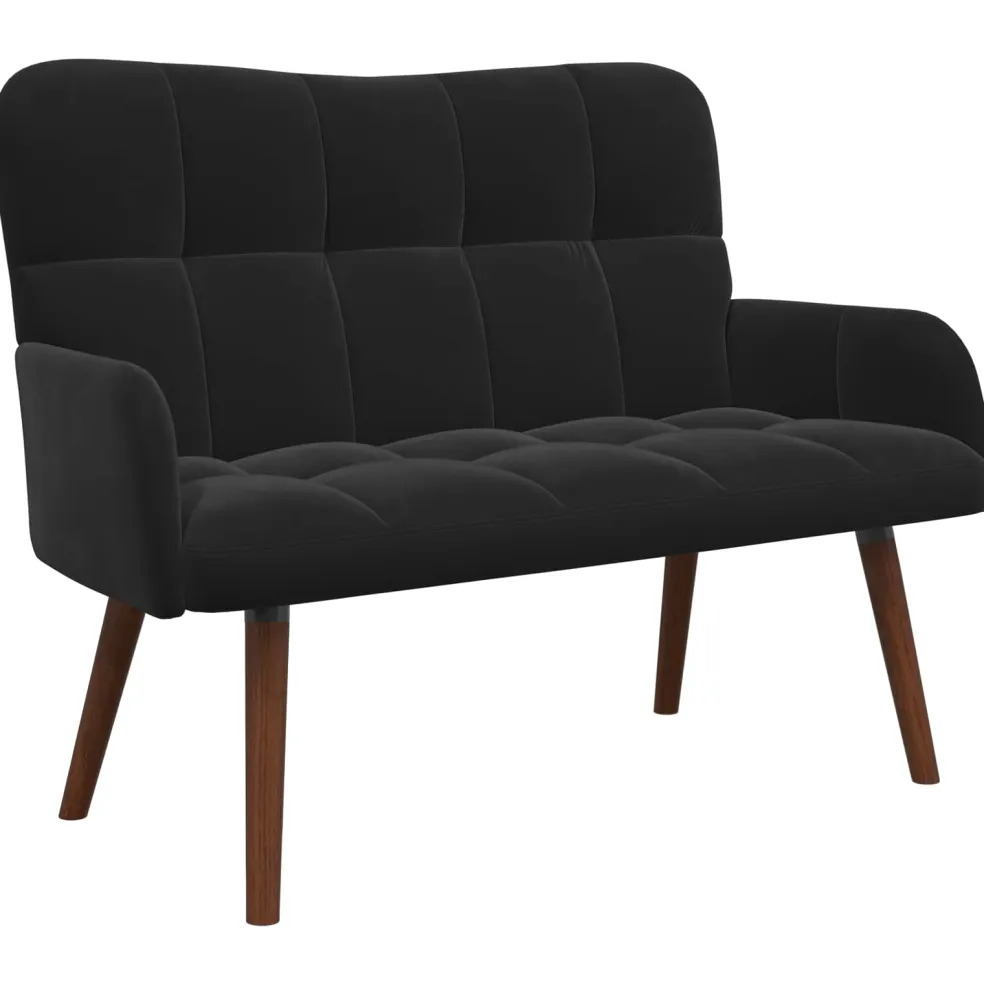 vidaXL 2-Zits Sofa Zwart 115 x 61 x 87 cm fluweel