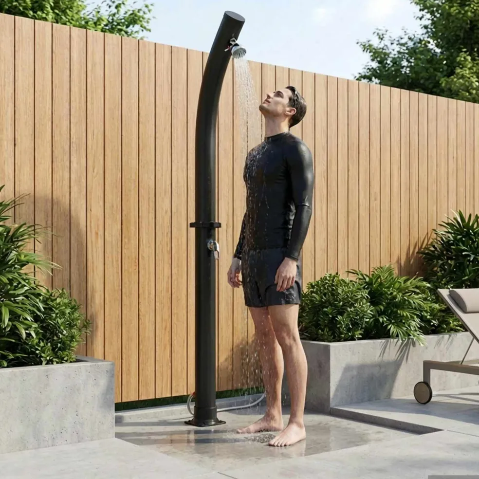 vidaXL Zonne Douche met Douchekop 20 l PVC, ABS, Zinklegering Zwart