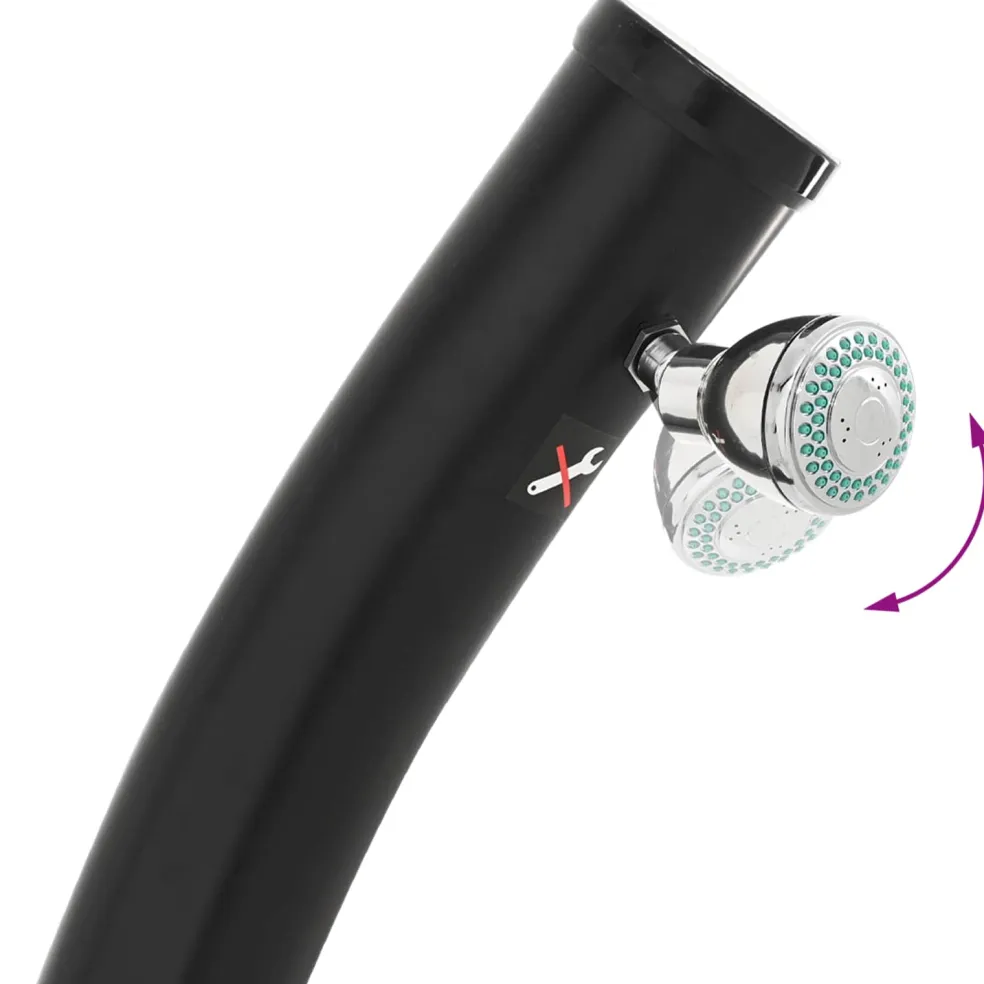 vidaXL Zonne Douche met Douchekop 20 l PVC, ABS, Zinklegering Zwart