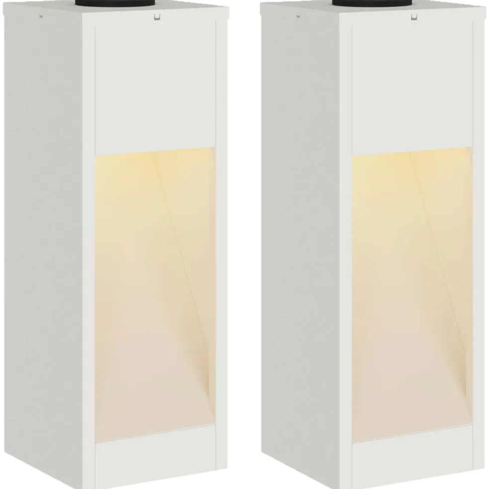 vidaXL Zonne LED Padverlichting 2 st Warmwit 18 x 18 x 50 cm
