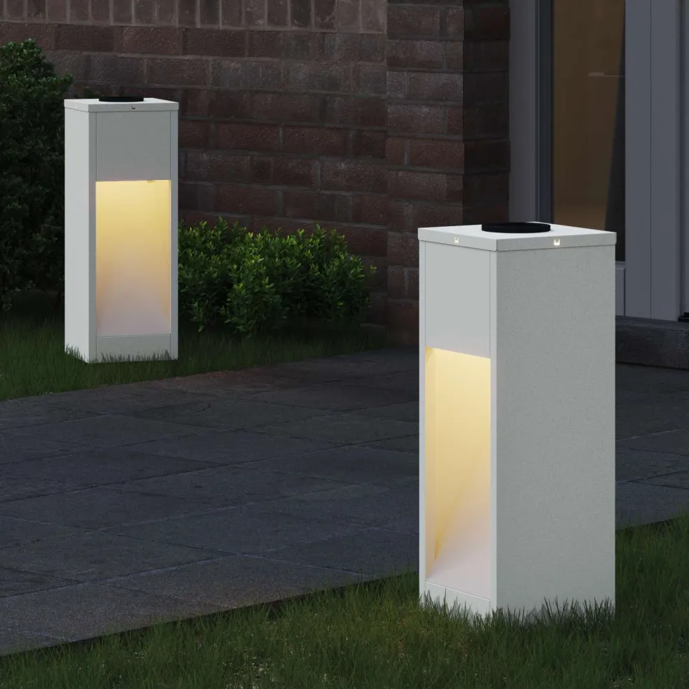 vidaXL Zonne LED Padverlichting 2 st Warmwit 18 x 18 x 50 cm