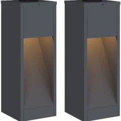 vidaXL Zonne LED Padverlichting 2 st Warmwit 18 x 18 x 50 cm