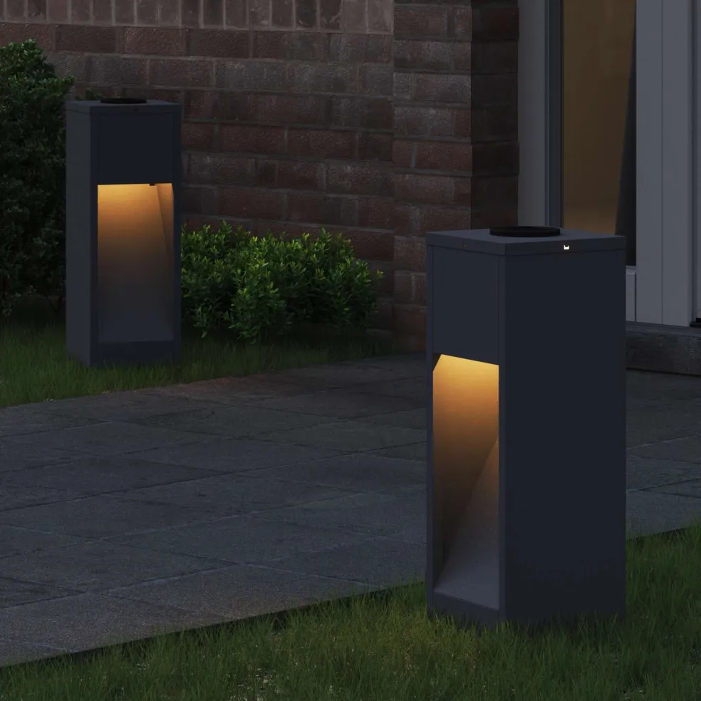 vidaXL Zonne LED Padverlichting 2 st Warmwit 18 x 18 x 50 cm