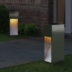 vidaXL Zonne LED Padverlichting 2 st Warmwit 18 x 18 x 50 cm