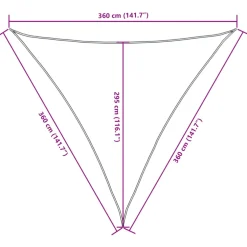 vidaXL Zonnescherm driehoekig 3,6x3,6x3,6 m oxford stof crèmewit