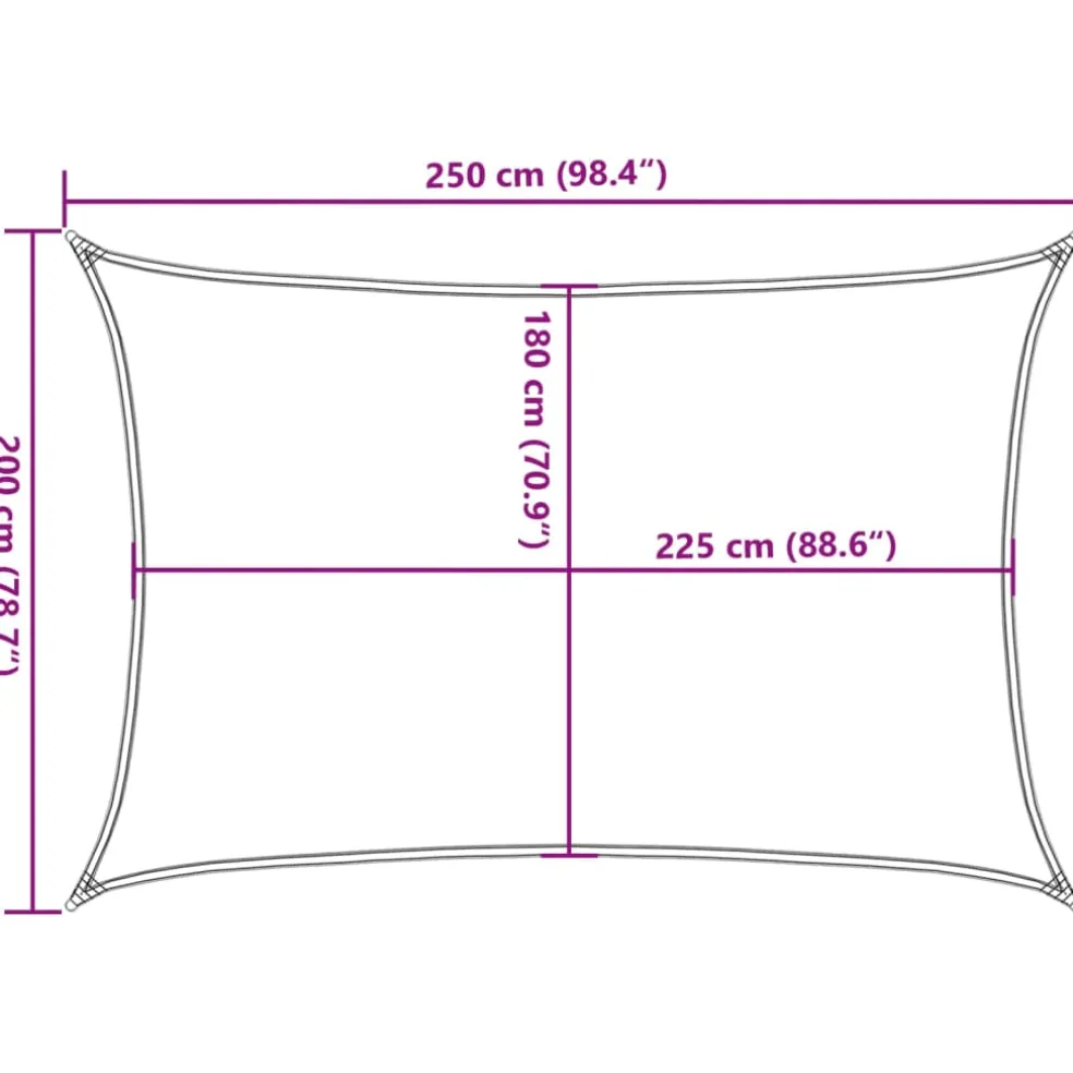 vidaXL Zonnezeil 160 g/m² rechthoekig 2x2,5 m HDPE lichtgrijs