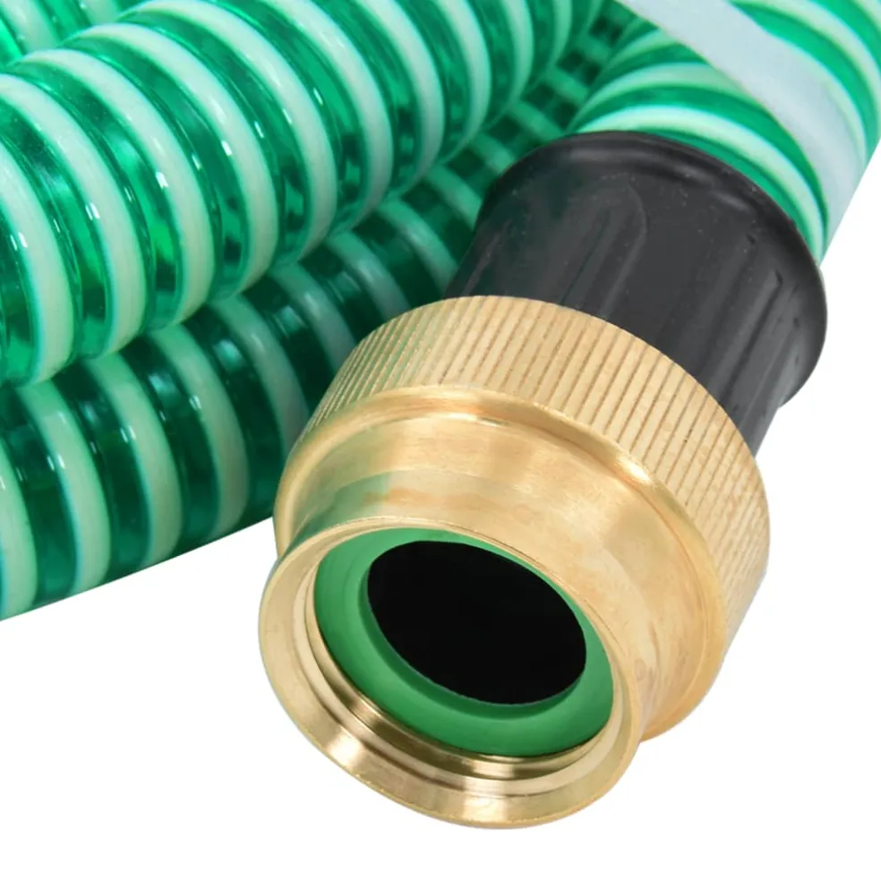 vidaXL Zuigslang met messing koppelingen 1,1'' 3 m PVC groen