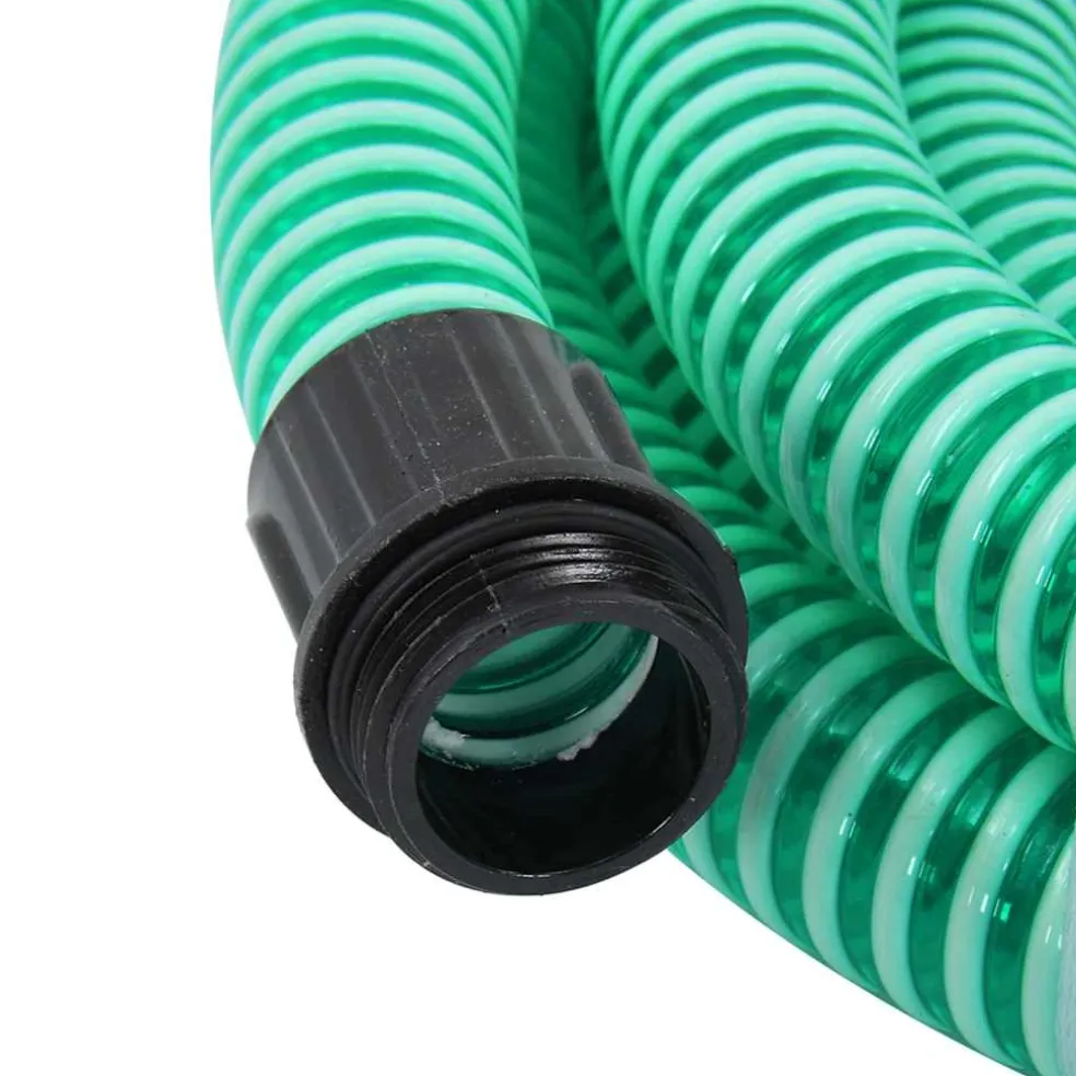 vidaXL Zuigslang met messing koppelingen 1,1'' 3 m PVC groen
