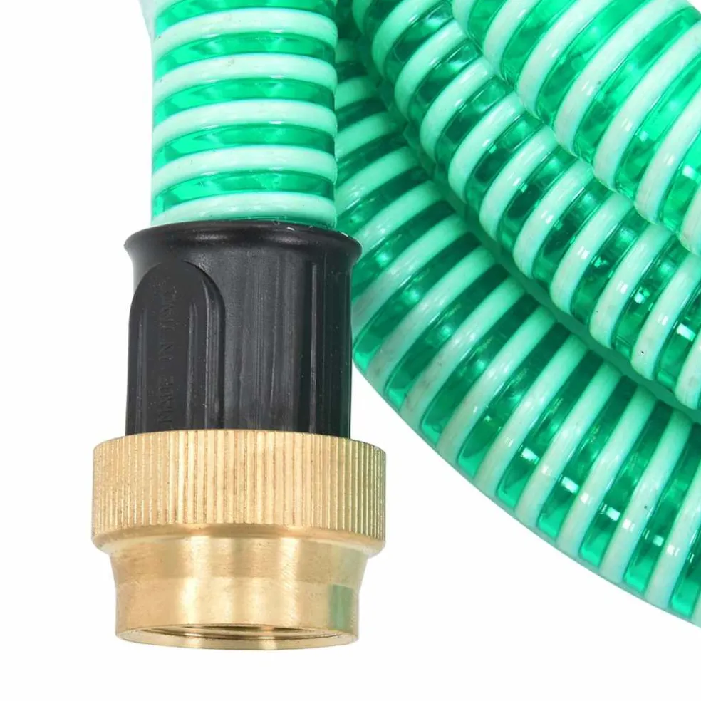 vidaXL Zuigslang met messing koppelingen 1,1'' 3 m PVC groen