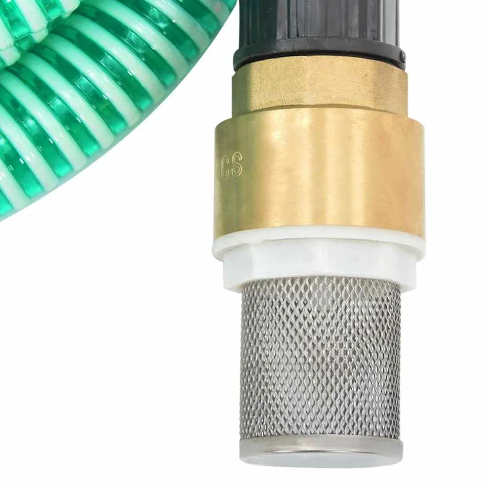 vidaXL Zuigslang met messing koppelingen 1,1'' 3 m PVC groen