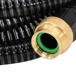 vidaXL Zuigslang met messing koppelingen 1,1'' 3 m PVC zwart