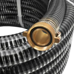 vidaXL Zuigslang met messing koppelingen 3 m 25 mm zwart