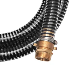 vidaXL Zuigslang met messing koppelingen 3 m 25 mm zwart