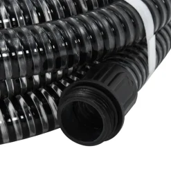 vidaXL Zuigslang met messing koppelingen 1,1'' 3 m PVC zwart