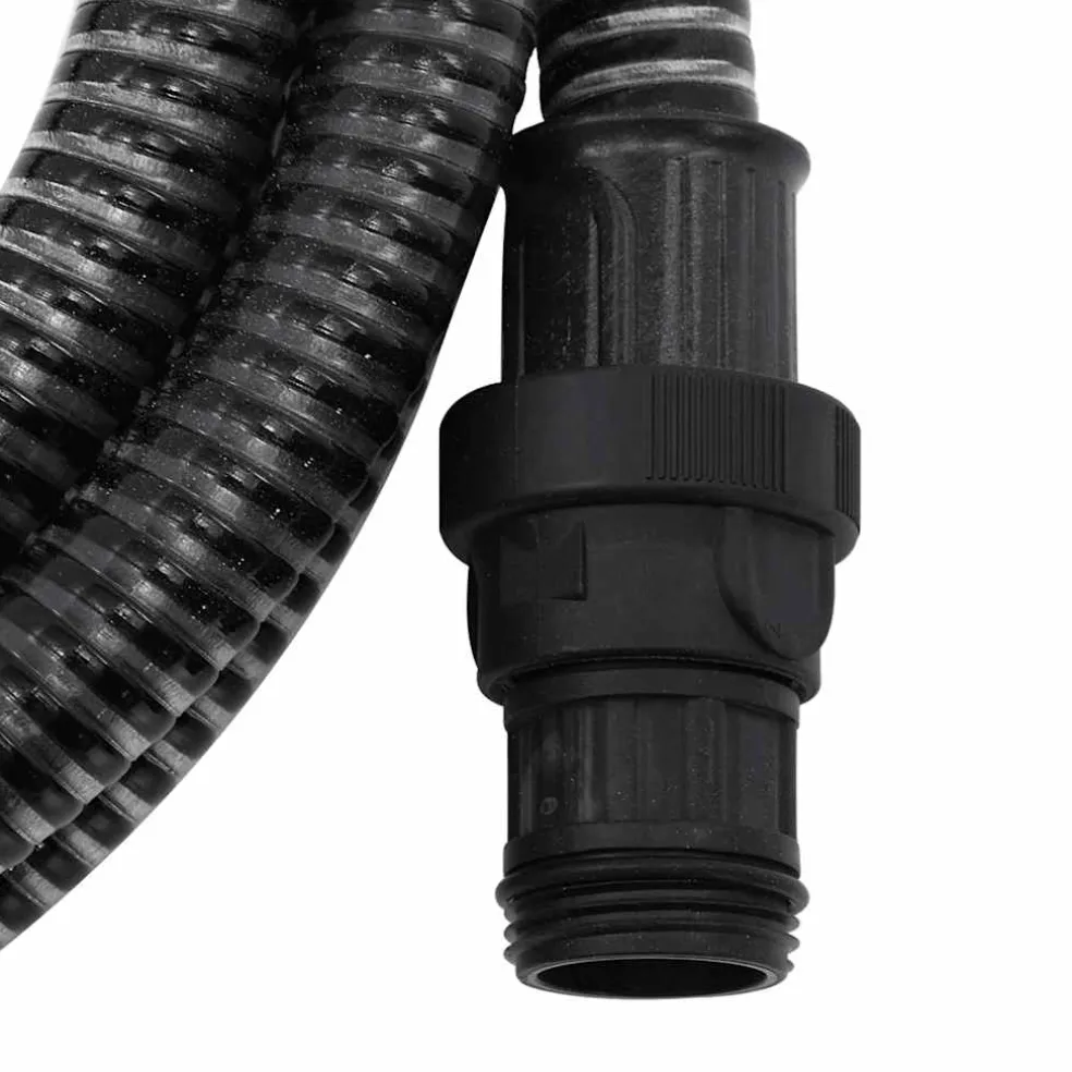 vidaXL Zuigslang met PVC koppelingen 1,1'' 4 m PVC zwart