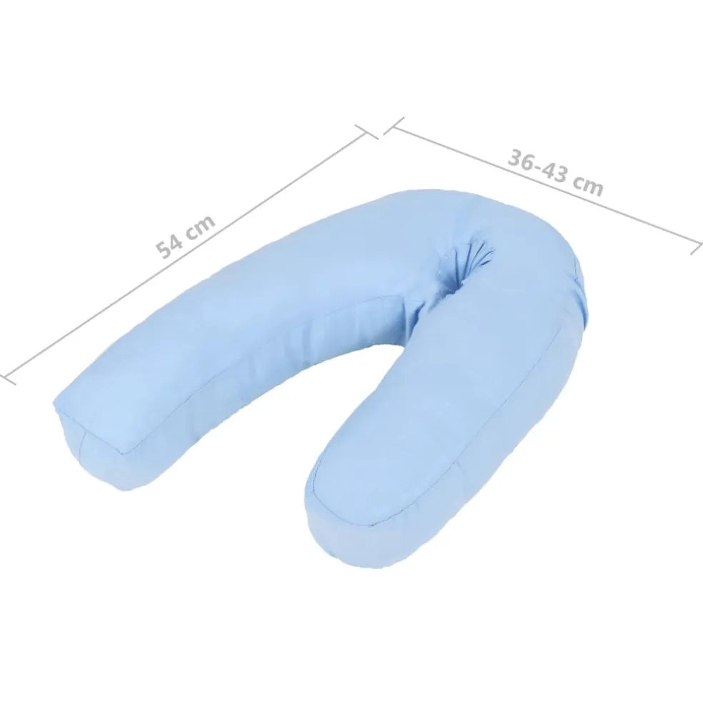 vidaXL Zwangerschapskussen J-vormig 54x(36-43) cm blauw