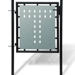 vidaXL Zwarte enkele deur schuttingpoort 100x75 cm