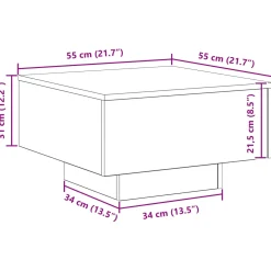 vidaXL Zwart eiken 55 x 55 x 31 cm Bewerkt hout