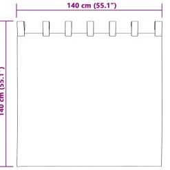 vidaXL Zwart-out Gordijnen met Ringen 2 st Crèmekleurig 140 x 140 cm