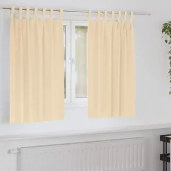 vidaXL Zwart-out Gordijnen met Ringen 2 st Crèmekleurig 140 x 140 cm
