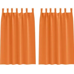vidaXL Zwart-out Gordijnen met Ringen 2 st Feloranje 175 x 140 cm